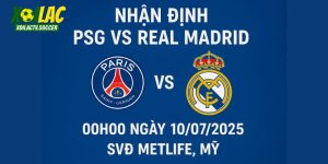 Poster trận bán kết FIFA Club World Cup PSG vs Real Madrid.